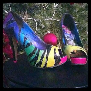 Iron Fist multi color high heels